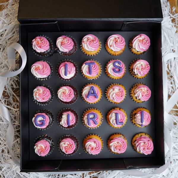 Its a Girl Box 25 of Assorted Mini Cupcakes