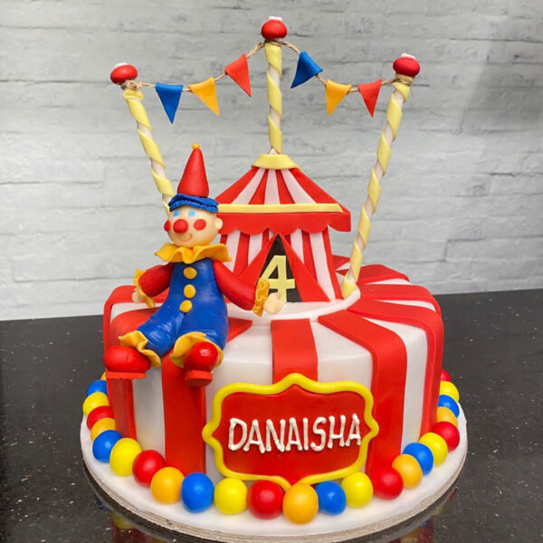 Circus Theme Cake with Clown