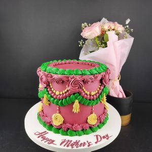 Floral Design Mothers Day Cake with Flowers