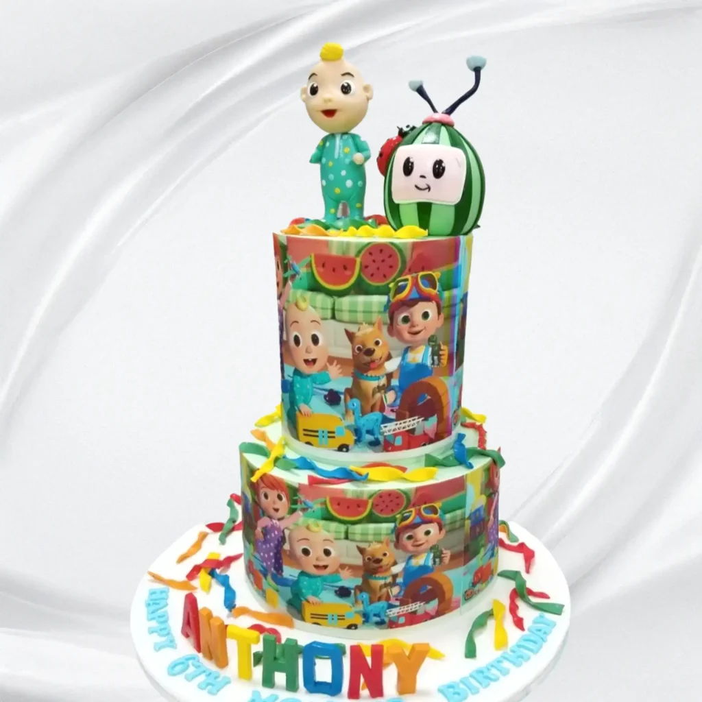 Cocomelon theme Cake 2 tiers