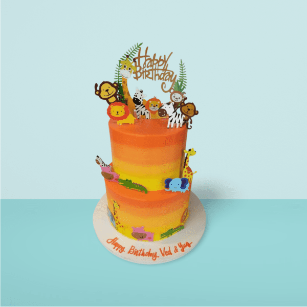 Animal_Topper_Orange_Sunset_2_Tier_Cake