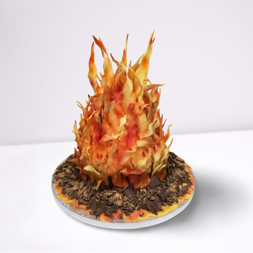 Campfire Bliss 3D Cake - Fun Campfire-Themed Cake with 3D Fire Design