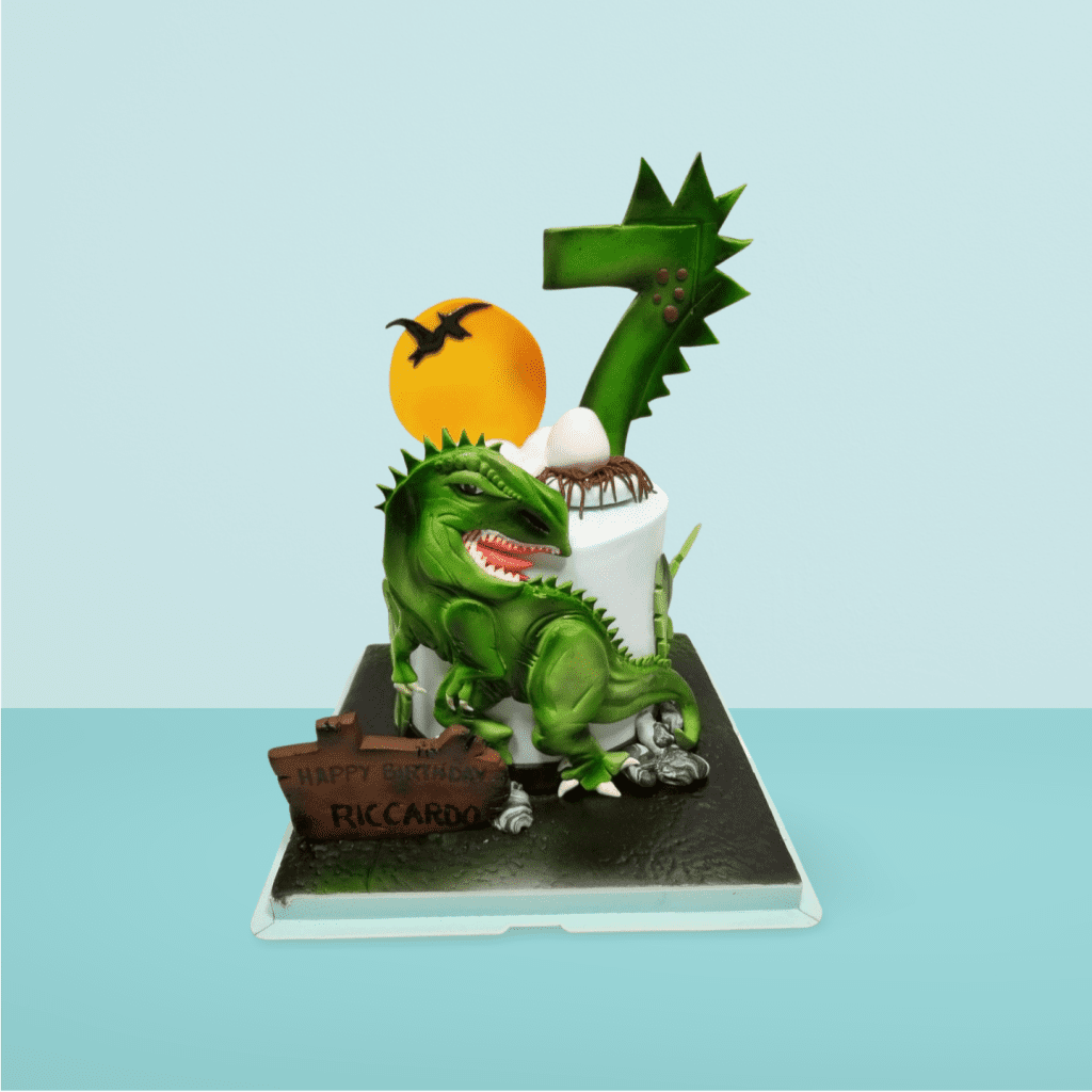 Dinosaur_Theme_Cake_with_T_Rex_and_Age