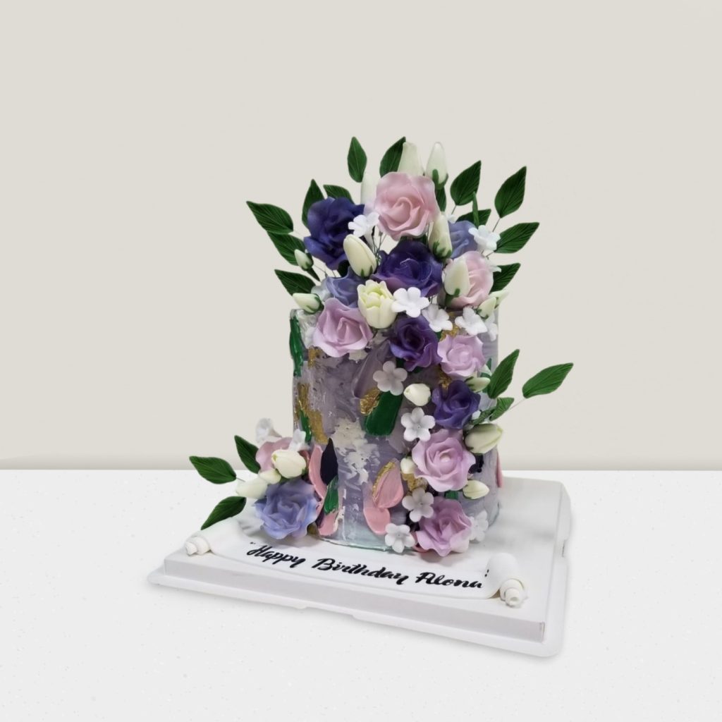 Lavender Bliss Floral Cake - Elegant Cake for Engagements & Birthdays