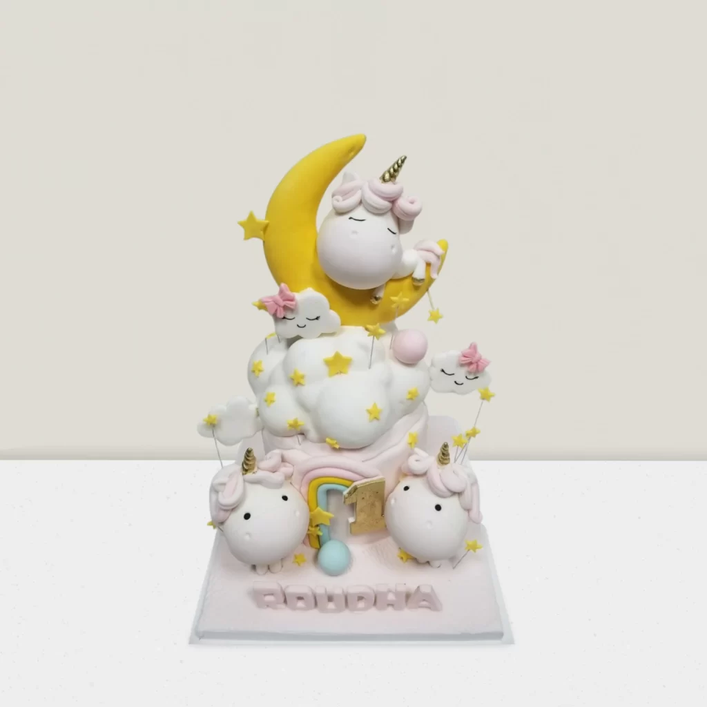Magical Rainbow Unicorn Cake - Enchanting Birthday Cake for Baby Girls