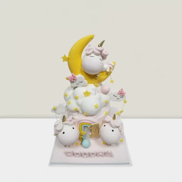 Magical Rainbow Unicorn Cake - Enchanting Birthday Cake for Baby Girls