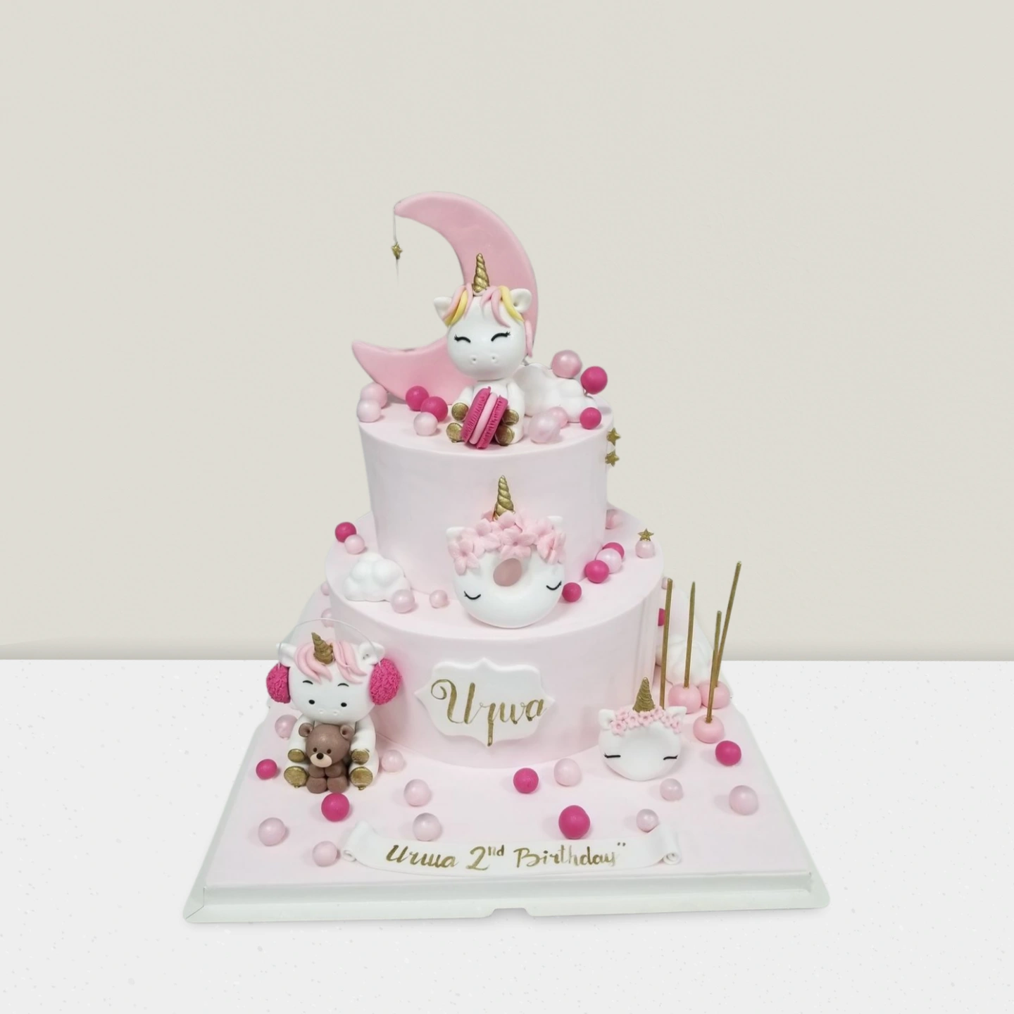 Magical Unicorn Dreams Cake - 2-Tier Birthday Cake for Baby Girls