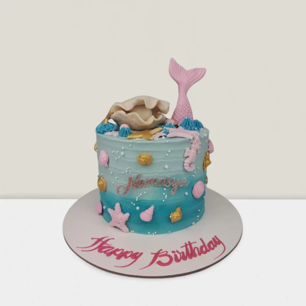Mermaid Tail and Pearl Shell Cake – Birthday Girl’s Ocean Fantasy