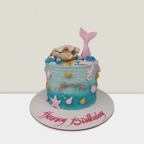 Mermaid Tail and Pearl Shell Cake – Birthday Girl’s Ocean Fantasy
