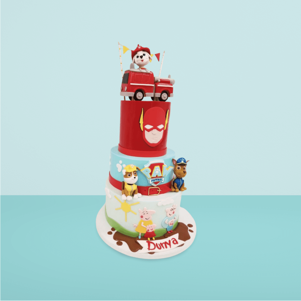 Flash_with_Paw_Patrol_Characters_Cake