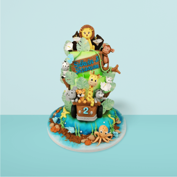 Jungle_Animals_and_Underwater_Animals_Cake