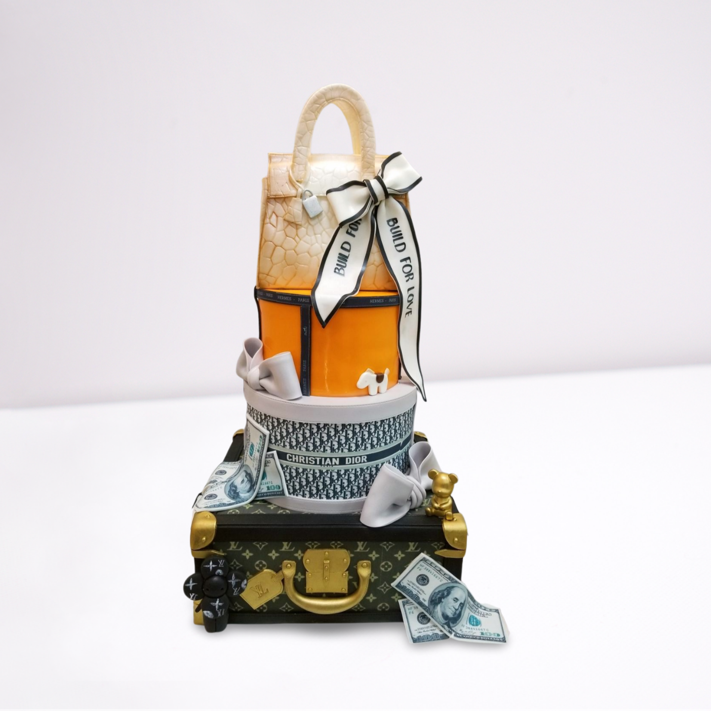 Luxe Fashion Brand Money Cake - 3-Tier with Iconic Brand Boxes