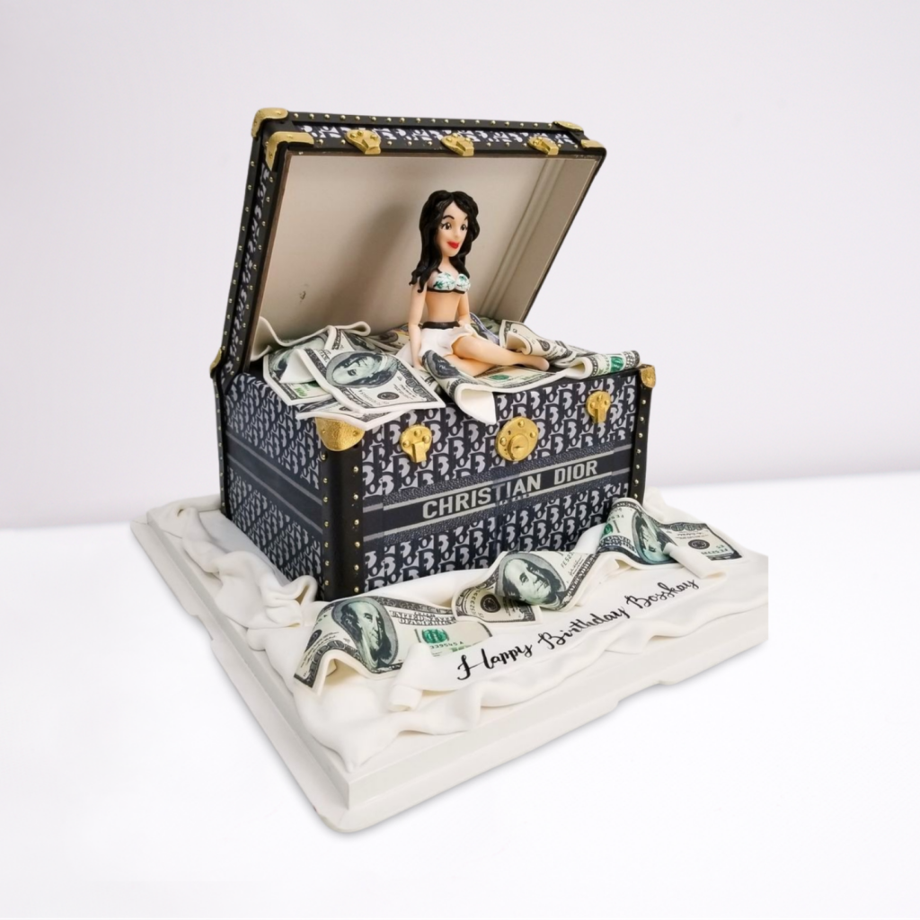 Luxury Girl Dior Box with Money Cake ? Elegant and Glamorous