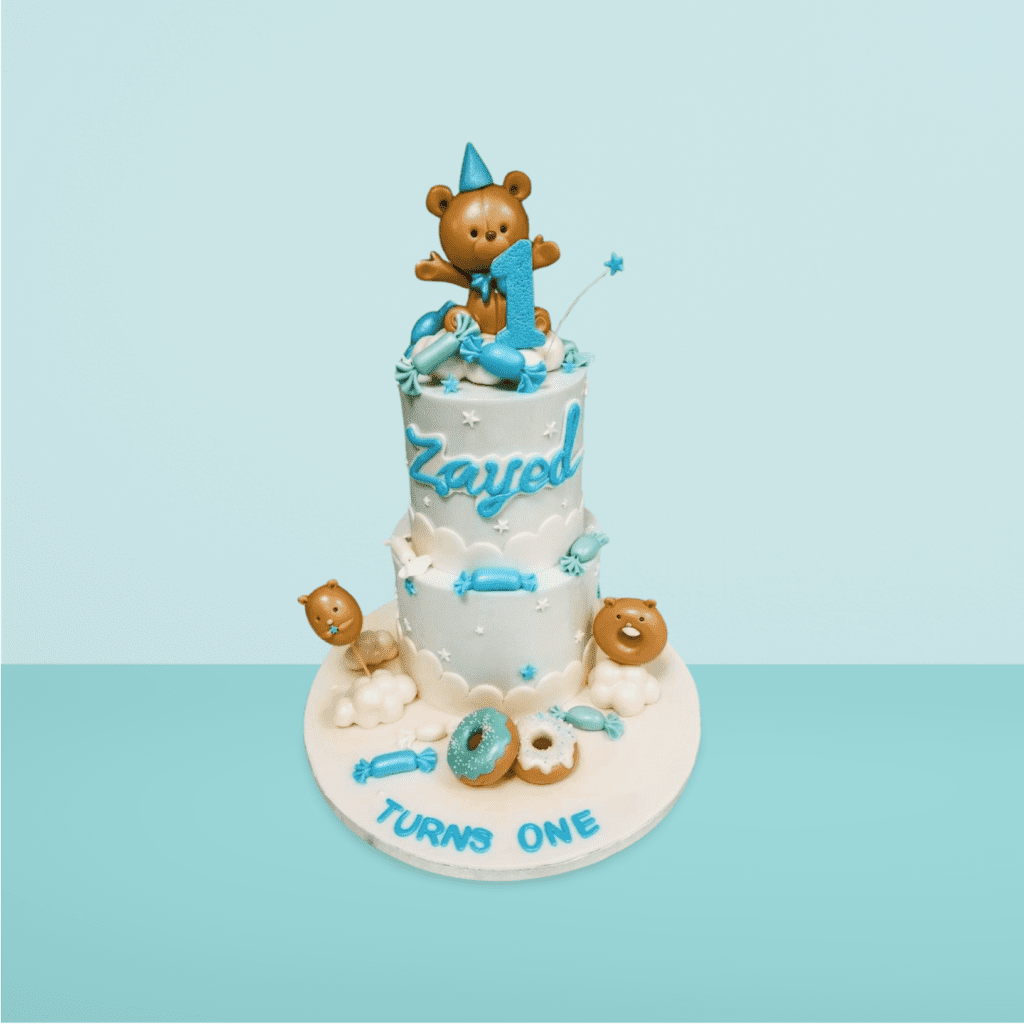 White_and_Blue_Teddy_Bear_2_Tier_Cake___Adorable_Elegance