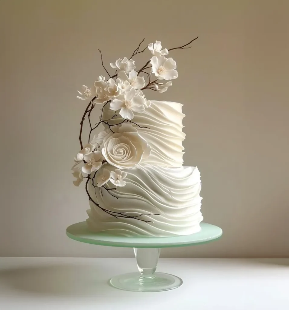 elegant-2-tier-floral-engagement-cake