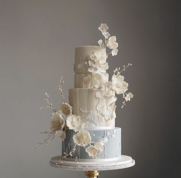 Unique Floral Wedding Cake